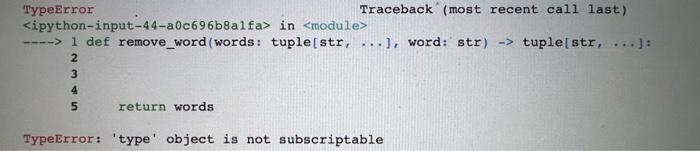 Solved TypeError Traceback (most Recent Call Last) In | Chegg.com