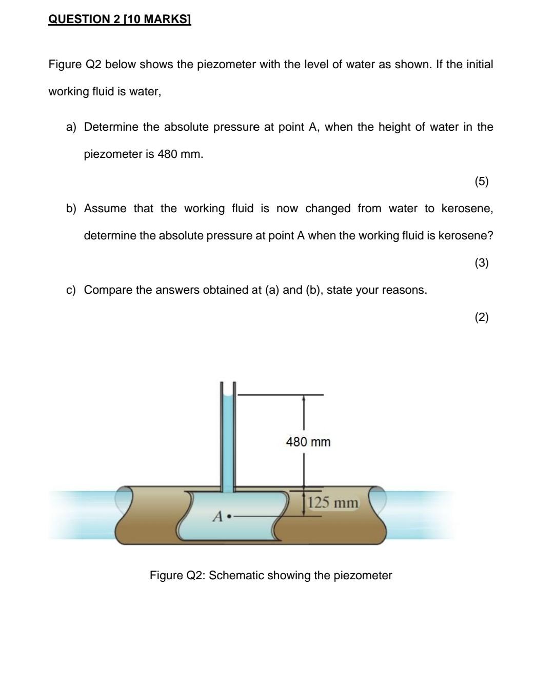 Solved kindly assist a) Determine the absolute pressure at | Chegg.com