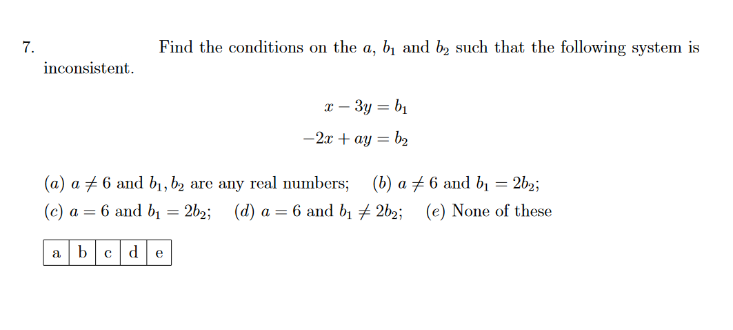 Solved Find The Conditions On The A,b1 ﻿and B2 ﻿such That | Chegg.com