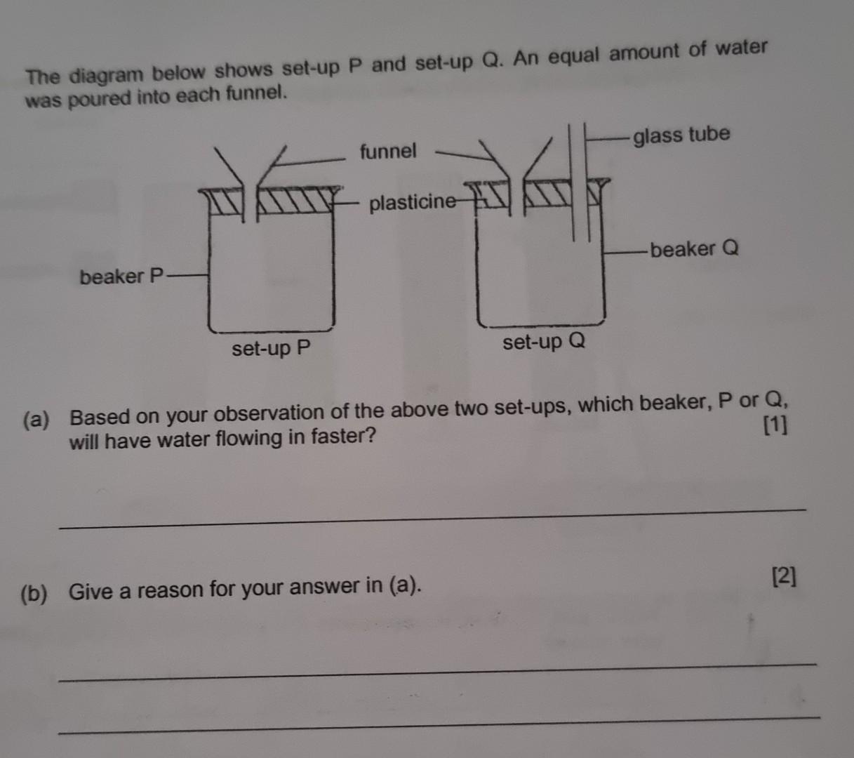 Solved The diagram below shows set-up P and set-up Q. An | Chegg.com