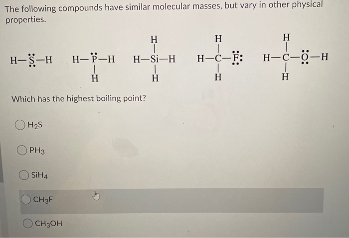 Solved The following compounds have similar molecular | Chegg.com