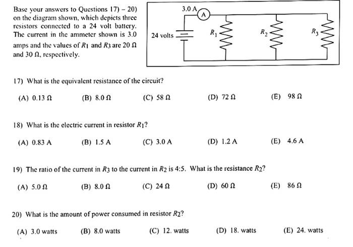 Solved Base your answers to Questions 17) - 20) on the | Chegg.com