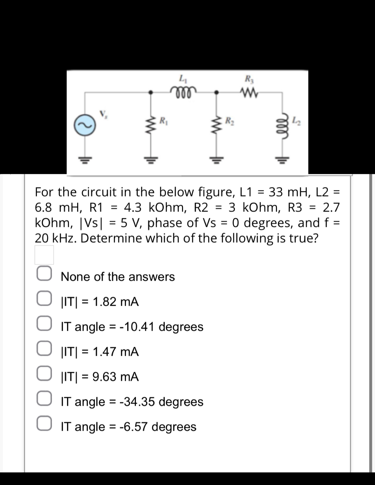 Solved For the circuit in the below figure, | Chegg.com