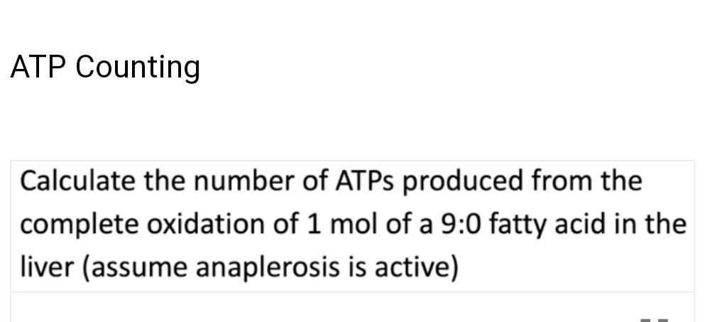 Solved Atp Counting Calculate The Number Of Atps Produced