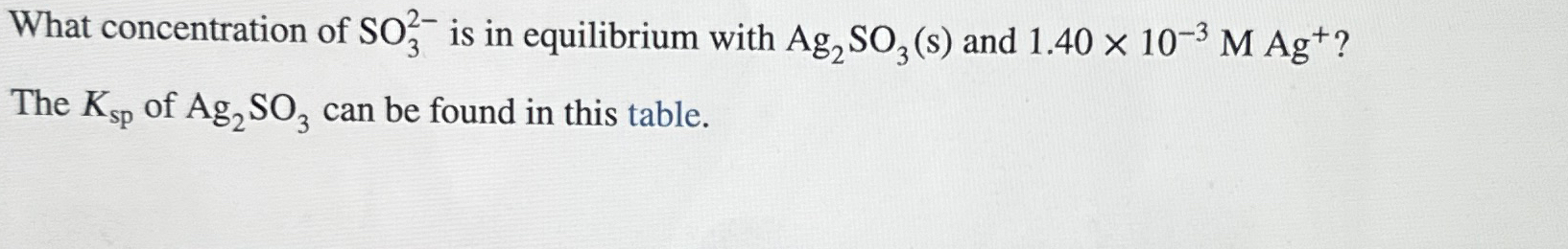 Solved What concentration of SO32- ﻿is in equilibrium with | Chegg.com