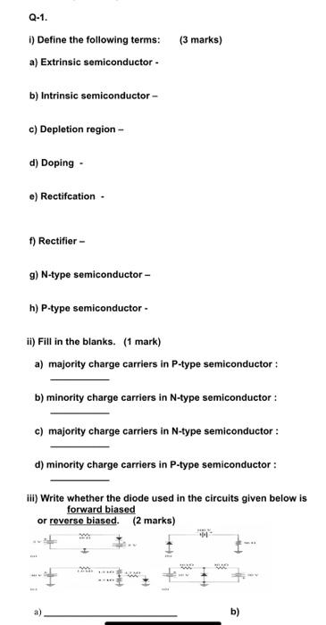 Solved Q 1 3 Marks 1 Define The Following Terms A