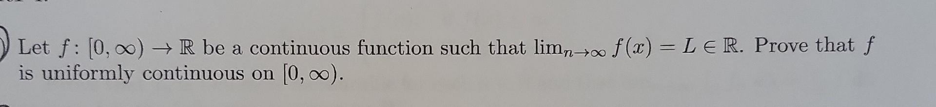 Solved Let f:[0,∞)→R be a continuous function such that | Chegg.com