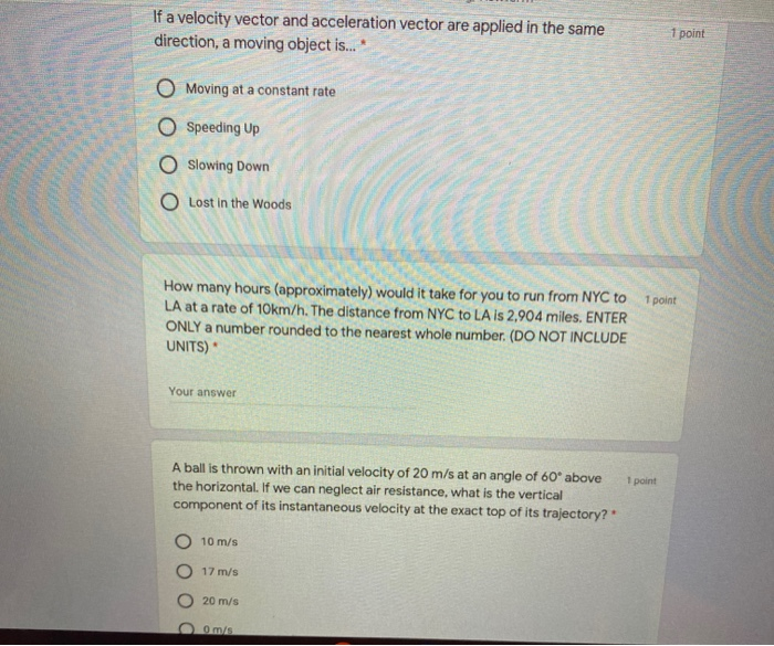 Solved If a velocity vector and acceleration vector are | Chegg.com
