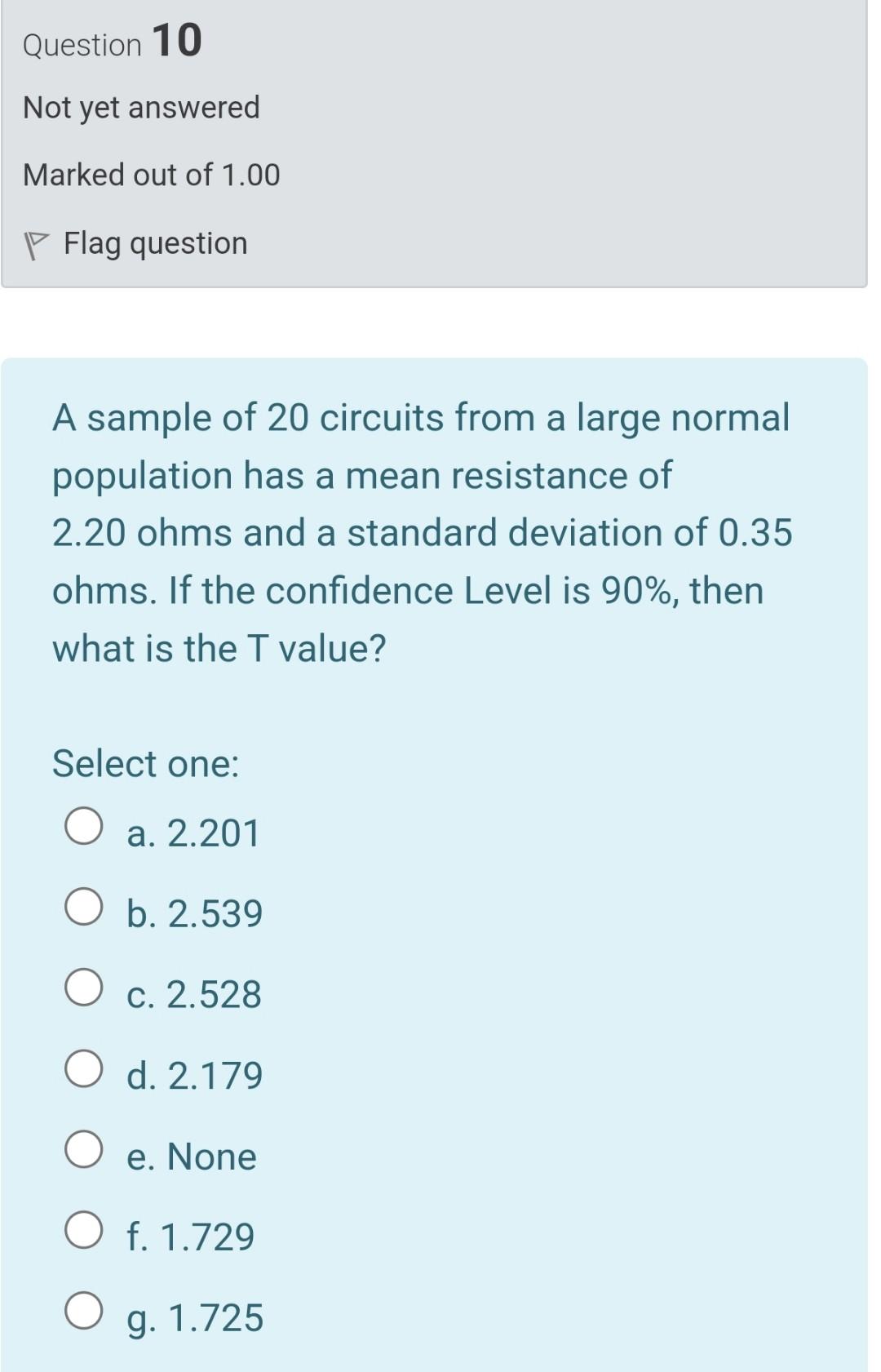 Solved Question 10 Not yet answered Marked out of 1.00 Flag | Chegg.com