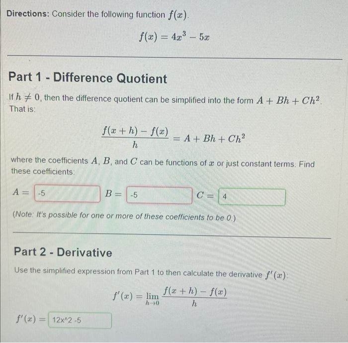 Solved Directions: Consider the following function f(x). | Chegg.com