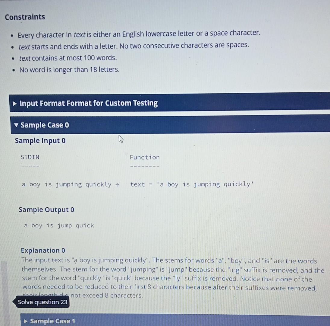 Solved 23 Python Suffix stripping Stemmer Stemming Is The Chegg