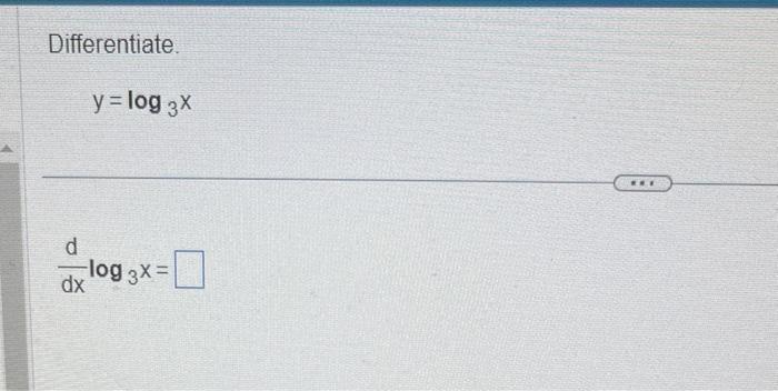 differentiate log 3 to the power x