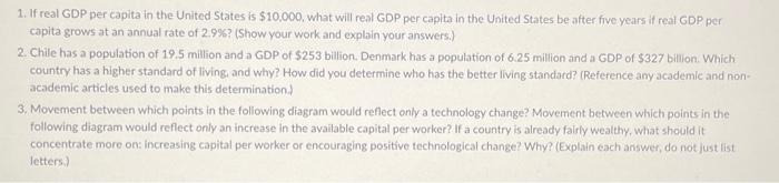 1. If real GDP per capita in the United States is | Chegg.com