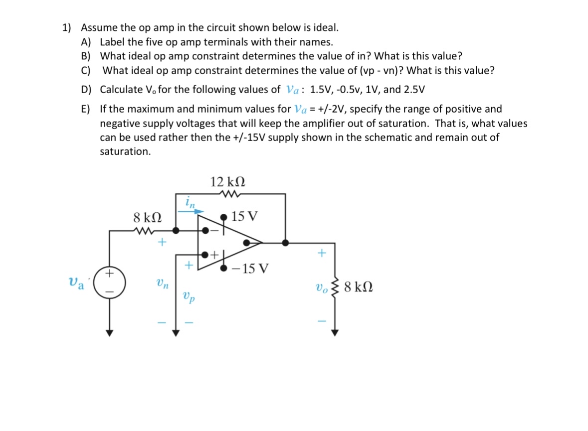 Solved Assume the op amp in the circuit shown below is | Chegg.com
