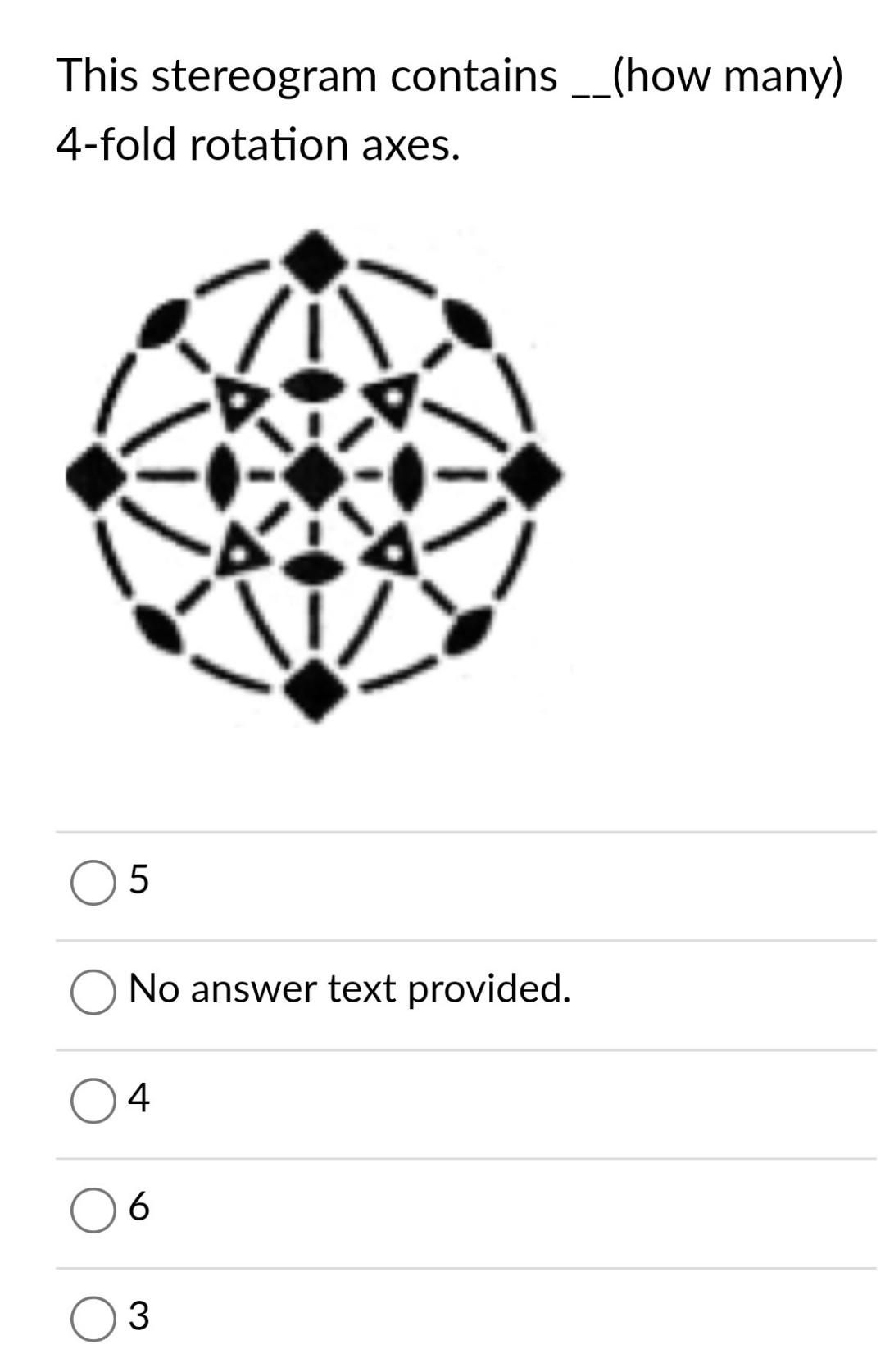 Solved This stereogram contains __(how many) 4-fold rotation | Chegg.com