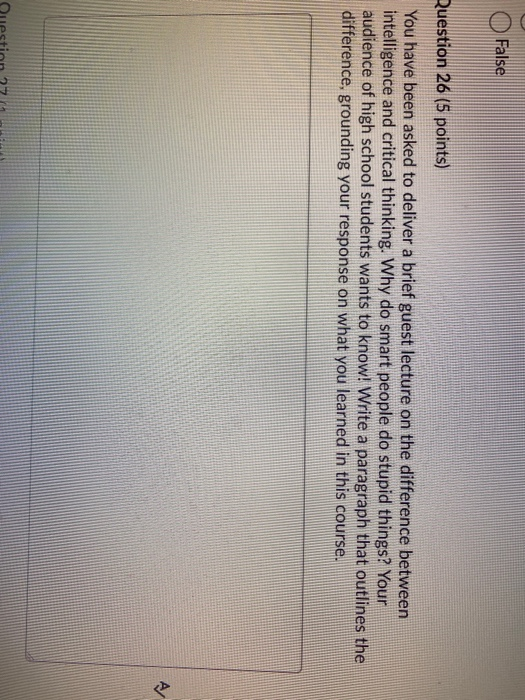Solved False Question 26 (5 points) You have been asked to | Chegg.com