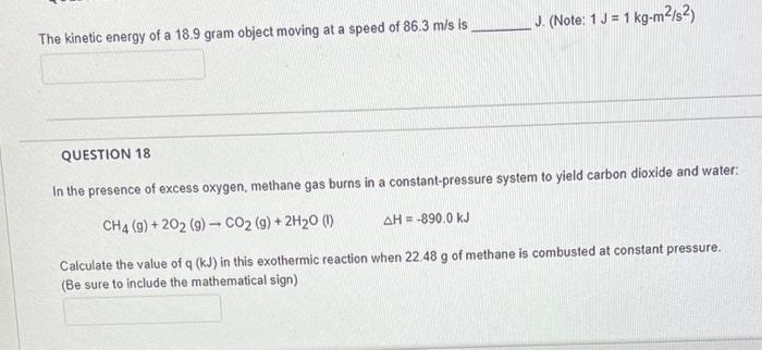 Solved J. (Note: 1J = 1 kg-m2/s2) The kinetic energy of a | Chegg.com