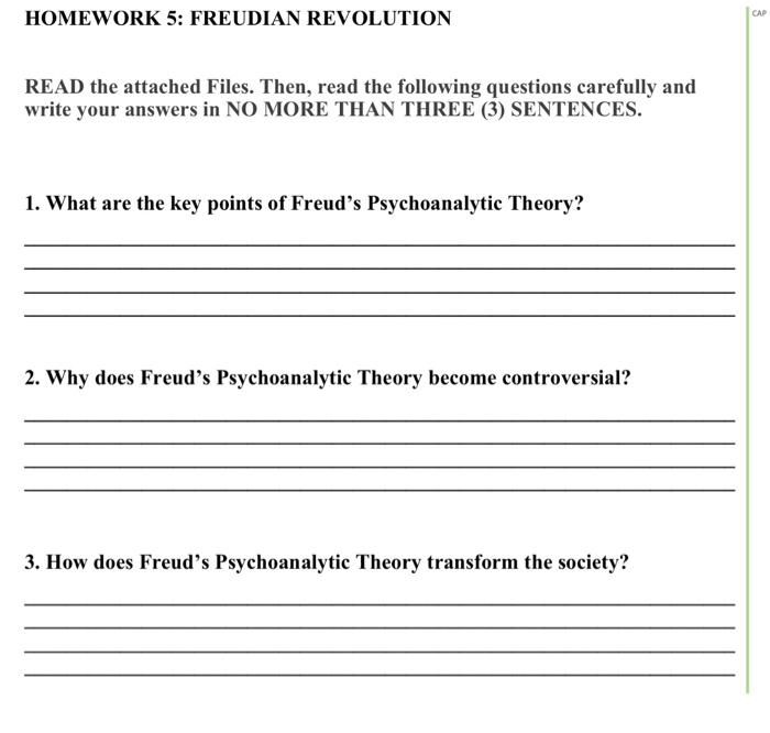 Solved Cap Homework 5 Freudian Revolution Read The Attac Chegg Com