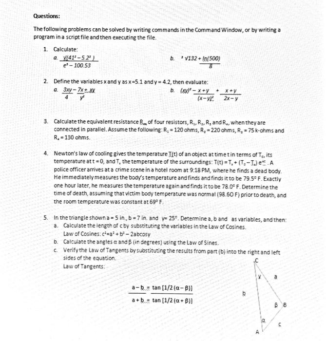 Solved please solve using MATLAB i need to see the codes | Chegg.com