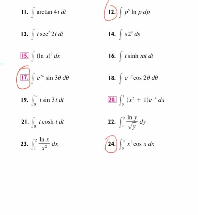 Solved 1 2 Evaluate The Integral Using Integration By Par Chegg Com