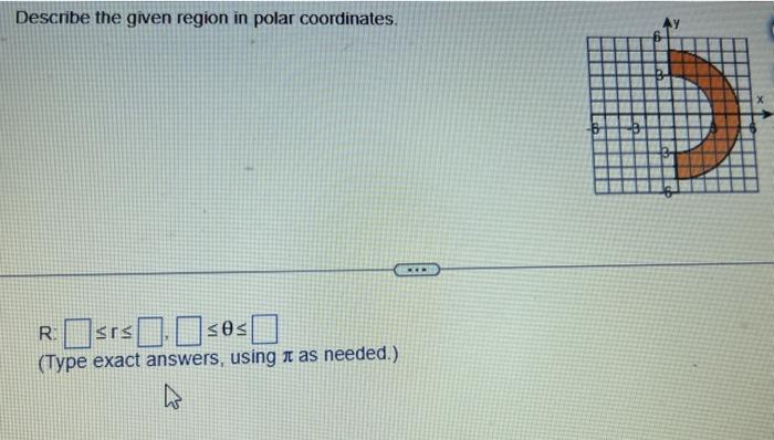 Solved Describe the given region in polar coordinates. R. | Chegg.com