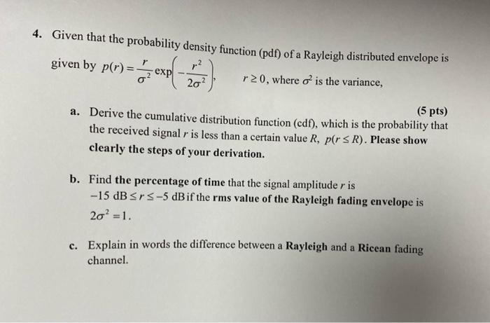 Solved Given That The Probability Density Function (pdf) Of | Chegg.com