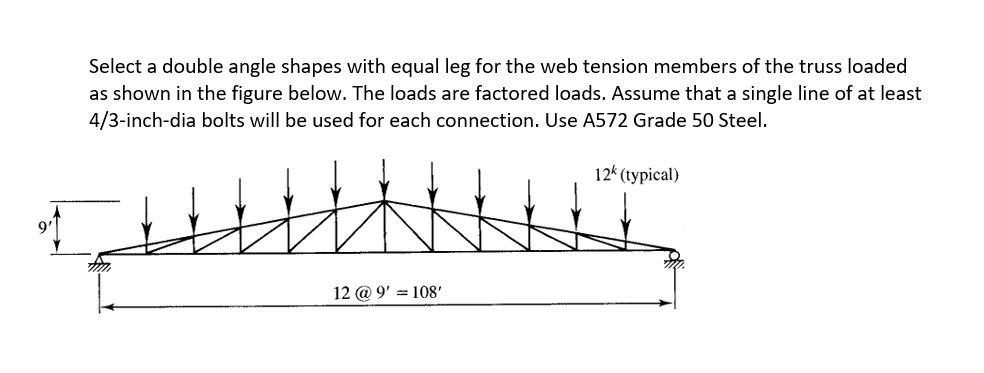 Solved Select a double angle shapes with equal leg for the | Chegg.com