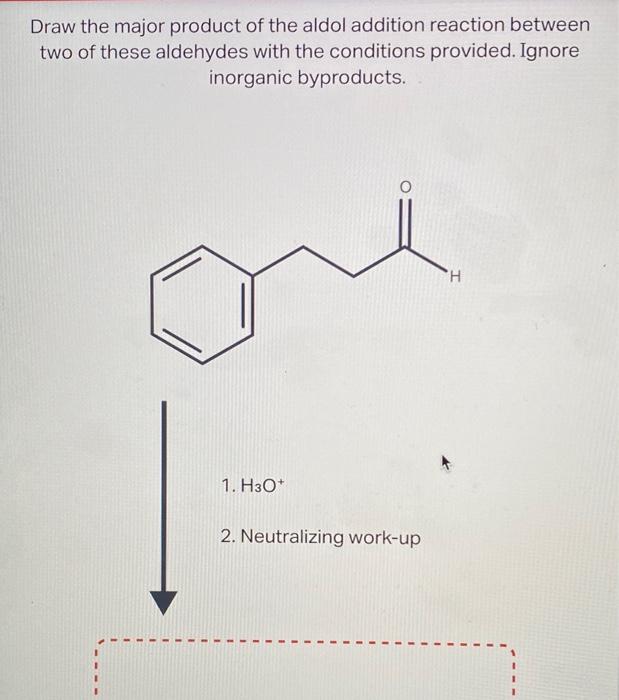 Solved Draw the major product of the aldol addition reaction | Chegg.com