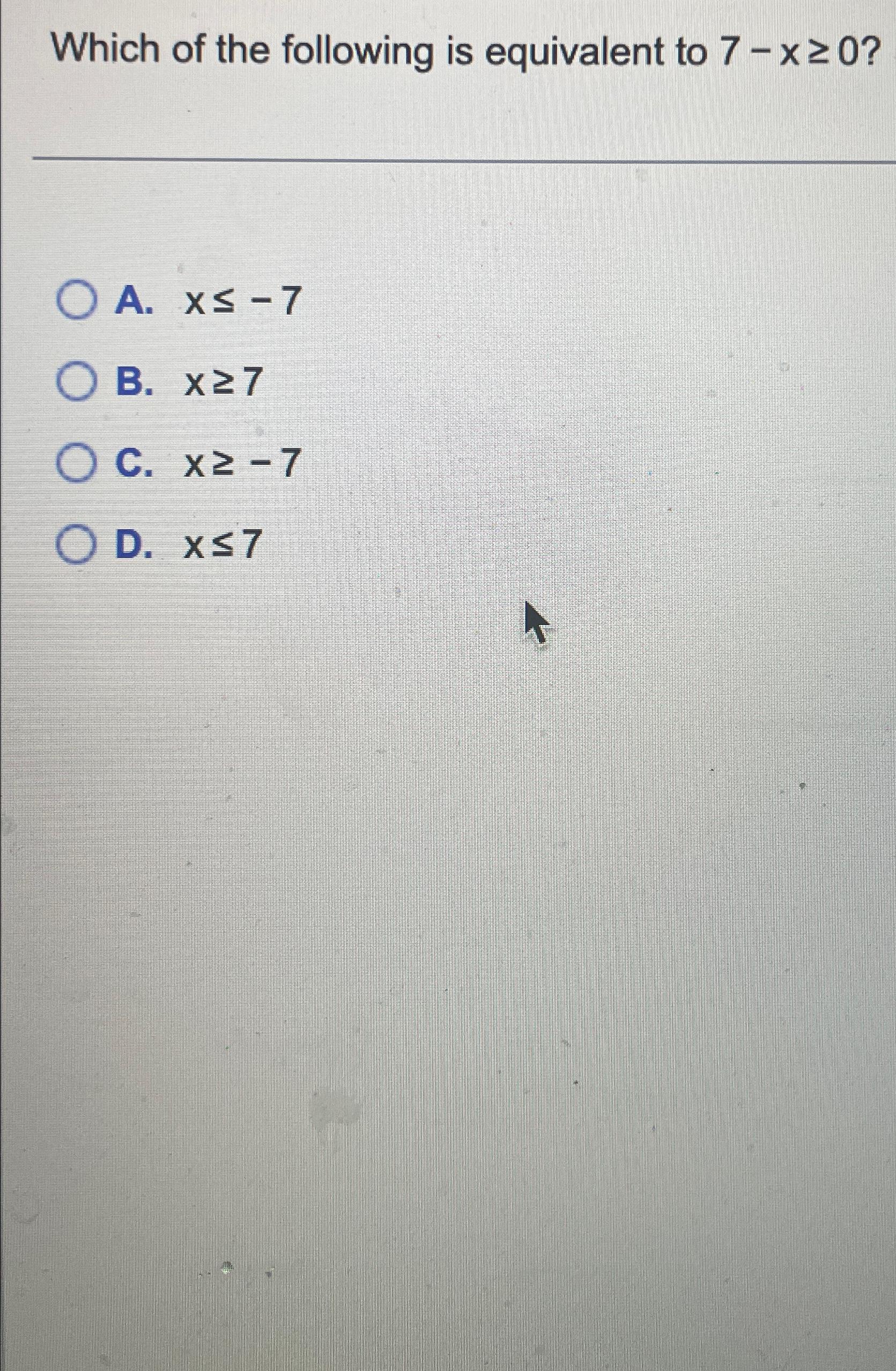 Solved Which of the following is equivalent to | Chegg.com