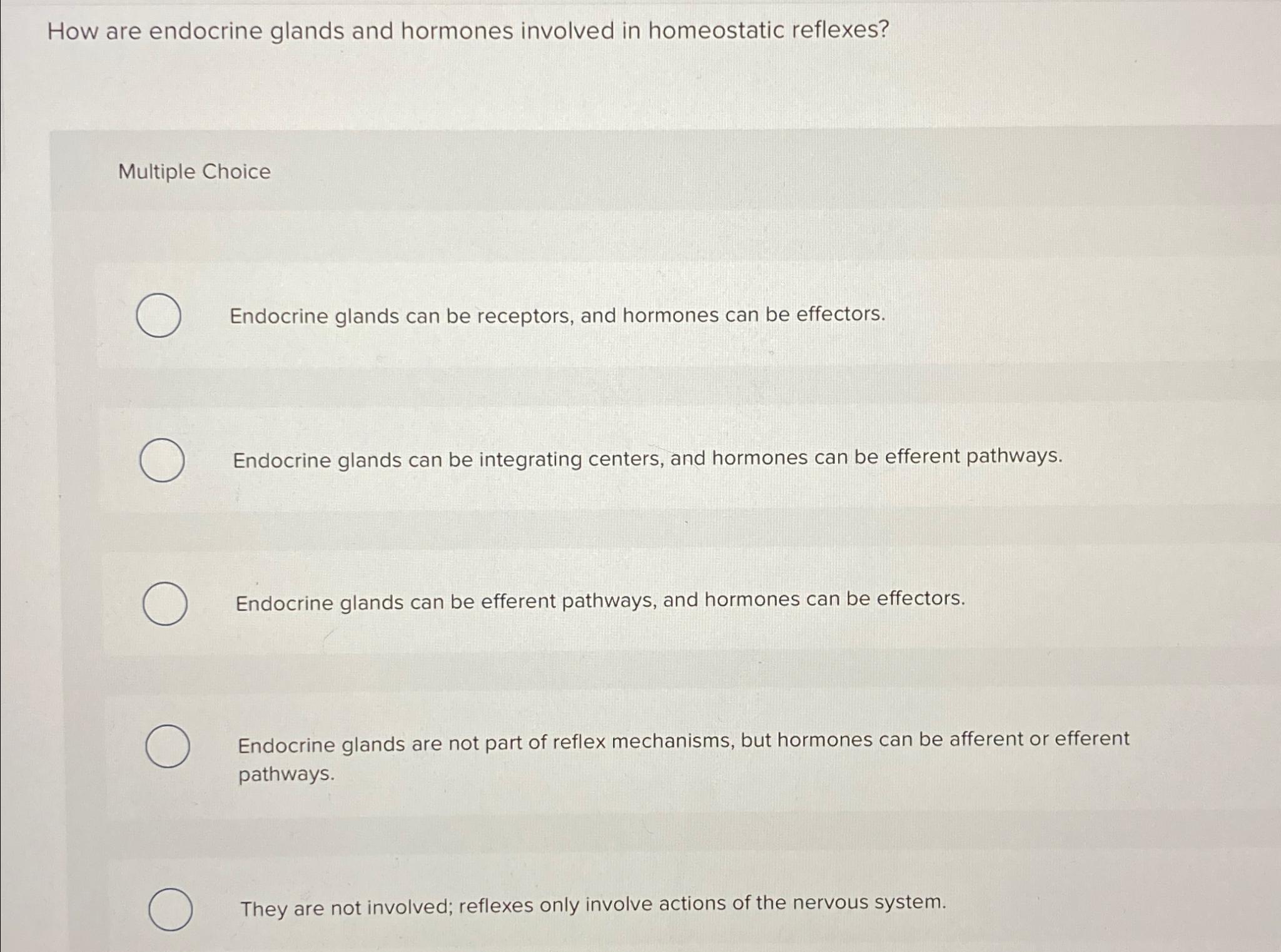 Solved How are endocrine glands and hormones involved in | Chegg.com