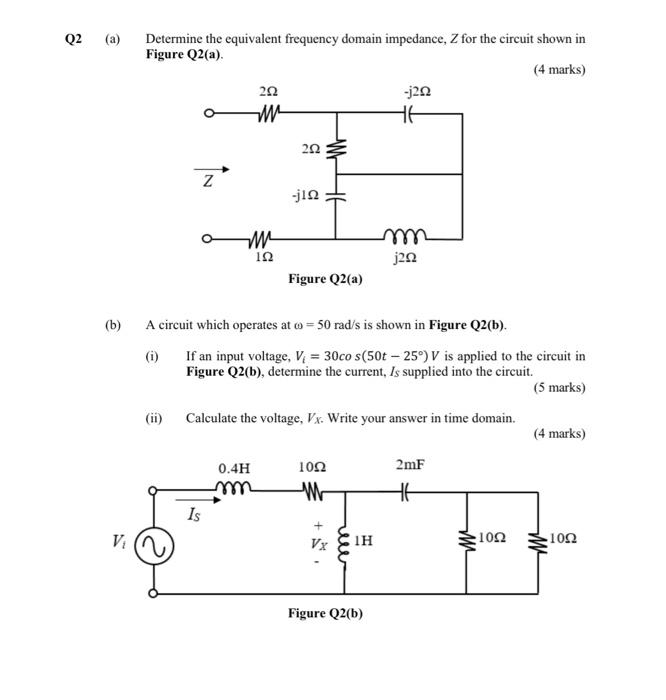 Solved Q2 (a) (b) V₁ Determine the equivalent frequency | Chegg.com