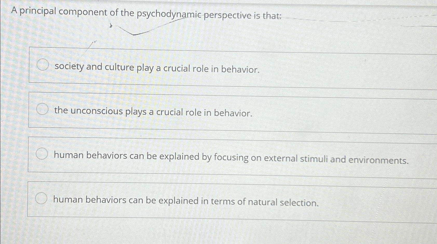 Solved A principal component of the psychodynamic | Chegg.com