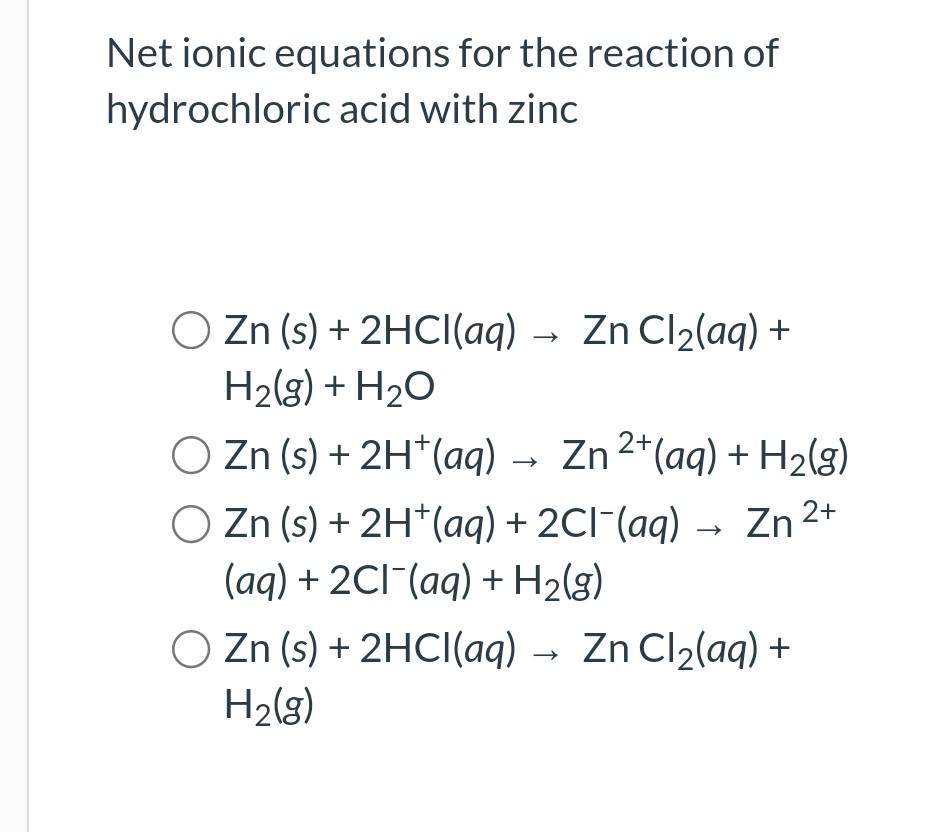 Solved Choose balanced molecular, ionic, and net ionic