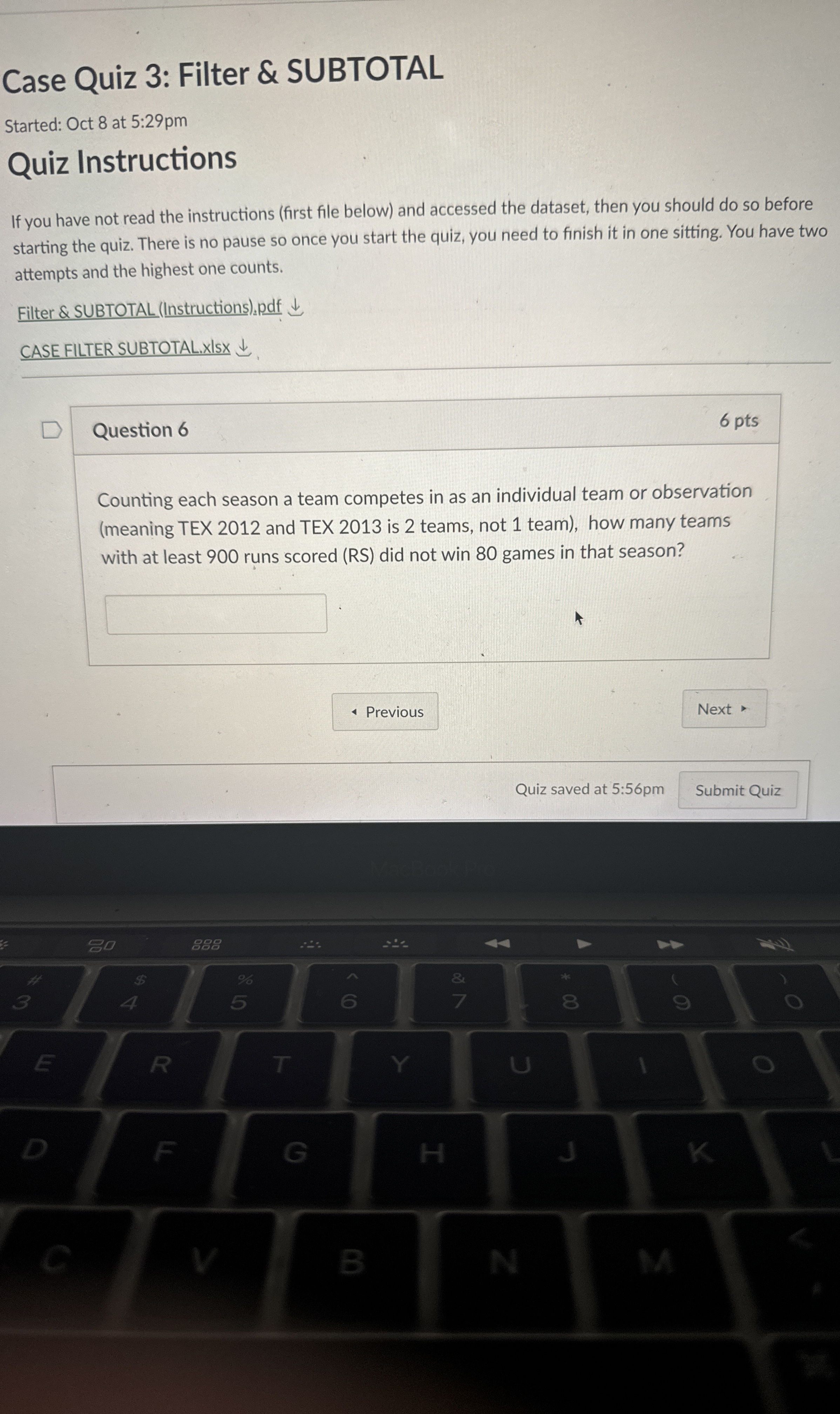 Solved Question 6Counting each season a team competes in as | Chegg.com