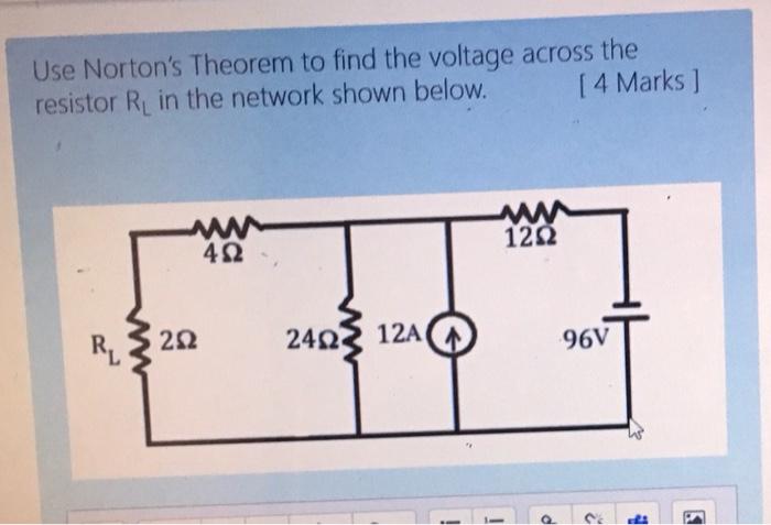 Solved Use Norton's Theorem To Find The Voltage Across The | Chegg.com