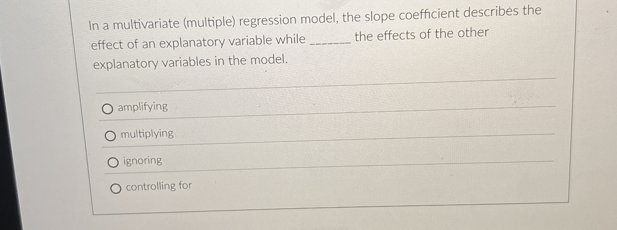 High Quality SOLUTION In a multivariate (multiple) ﻿regression model ...