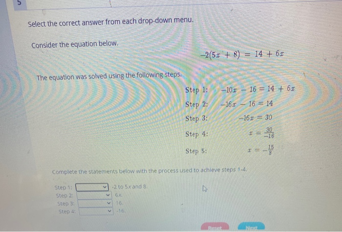 Solved Select The Correct Answer From Each Drop Down Menu 4170