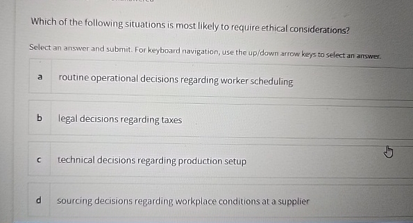 Solved Which of the following situations is most likely to | Chegg.com