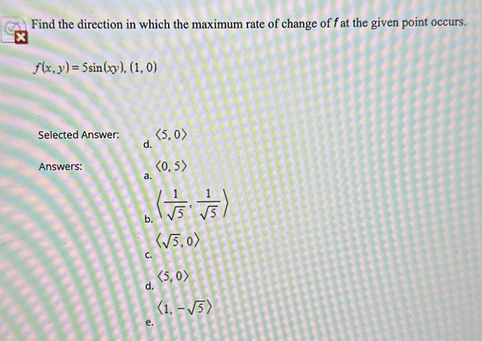 Find the direction in which the maximum rate of | Chegg.com