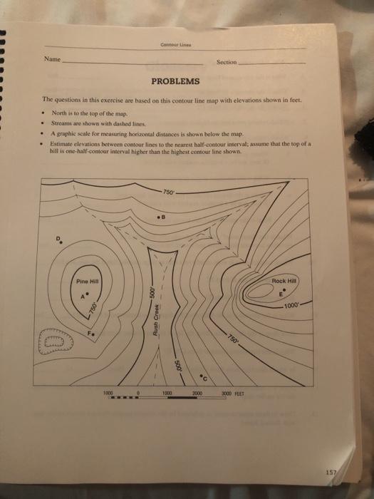 Solved Contour Lines Name Section PROBLEMS . The questions | Chegg.com