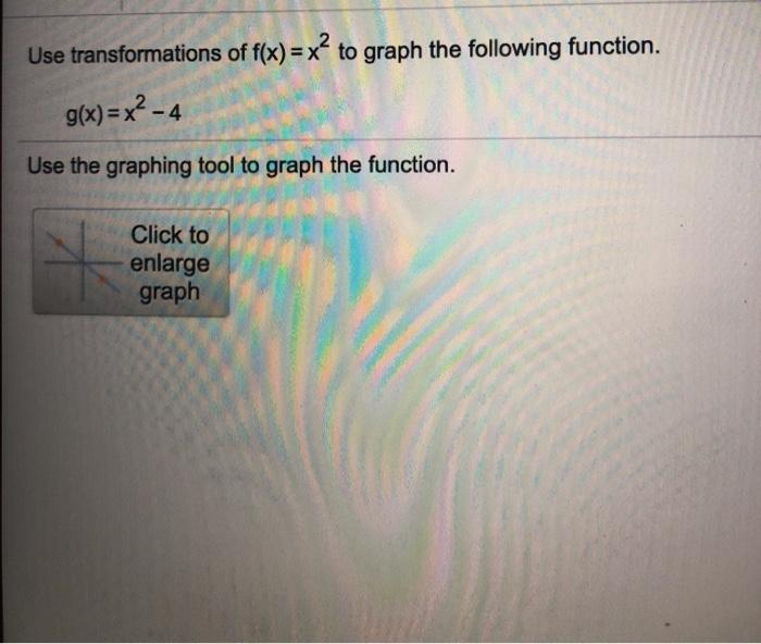 Solved Use transformations of f(x) = x? to graph the | Chegg.com