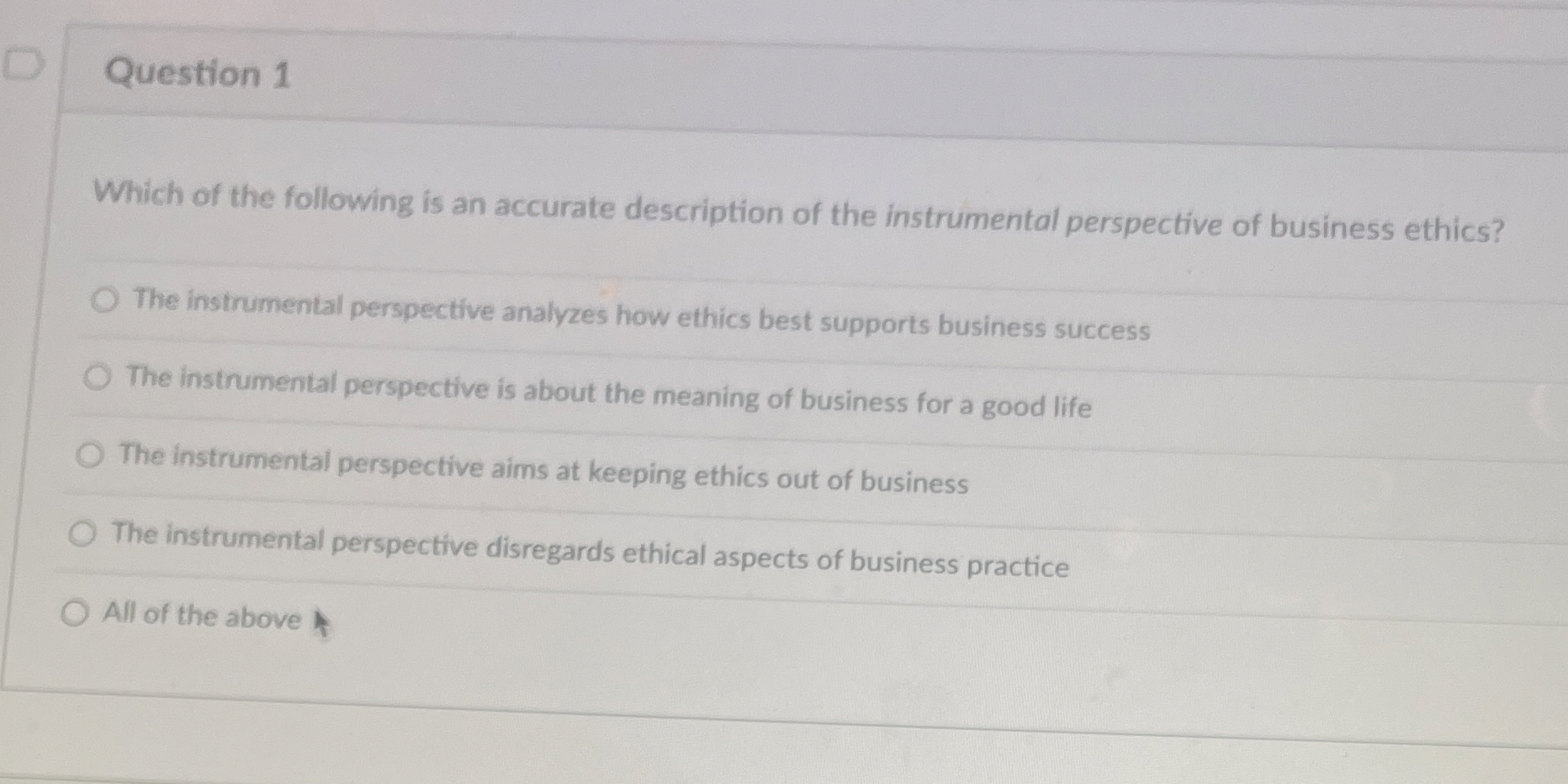 Solved Question 1Which of the following is an accurate | Chegg.com