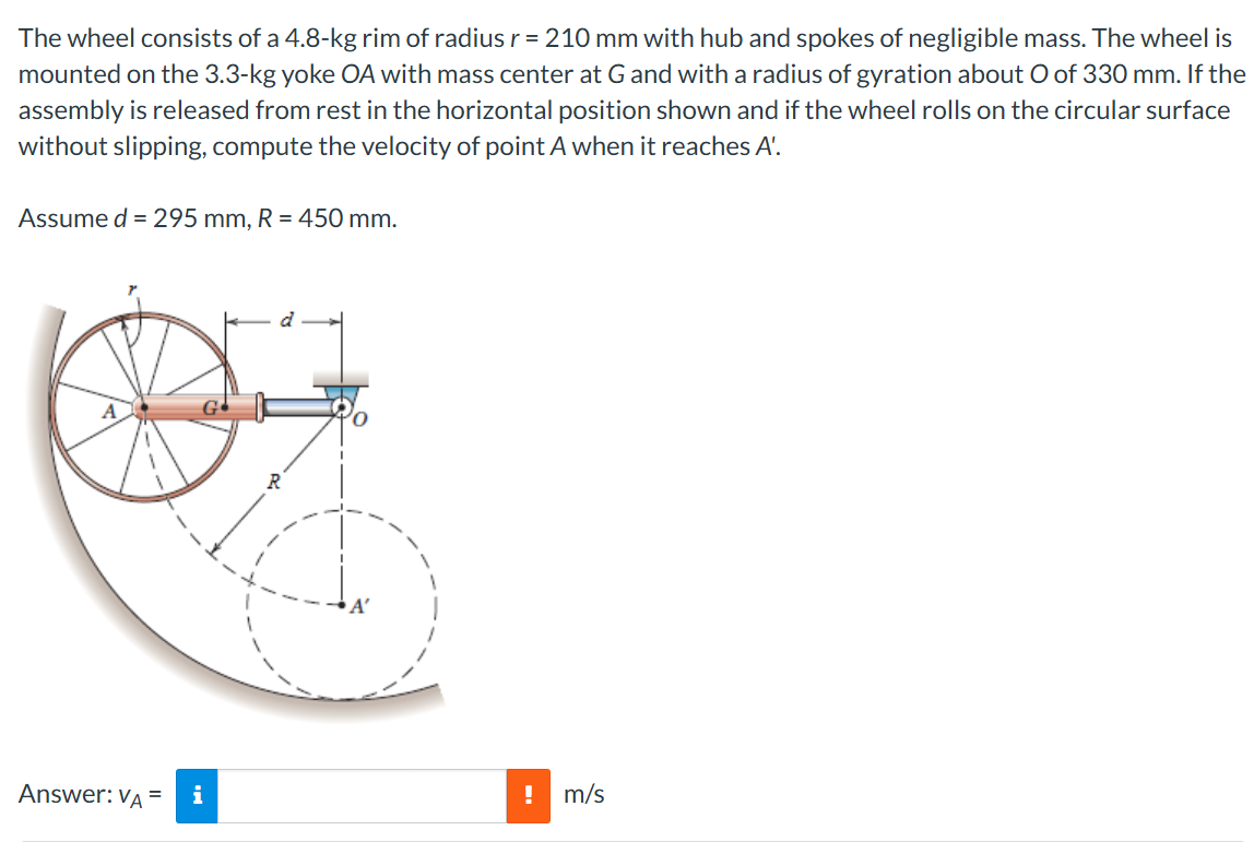 Solved The wheel consists of a 4.8-kg ﻿rim of ﻿radius | Chegg.com