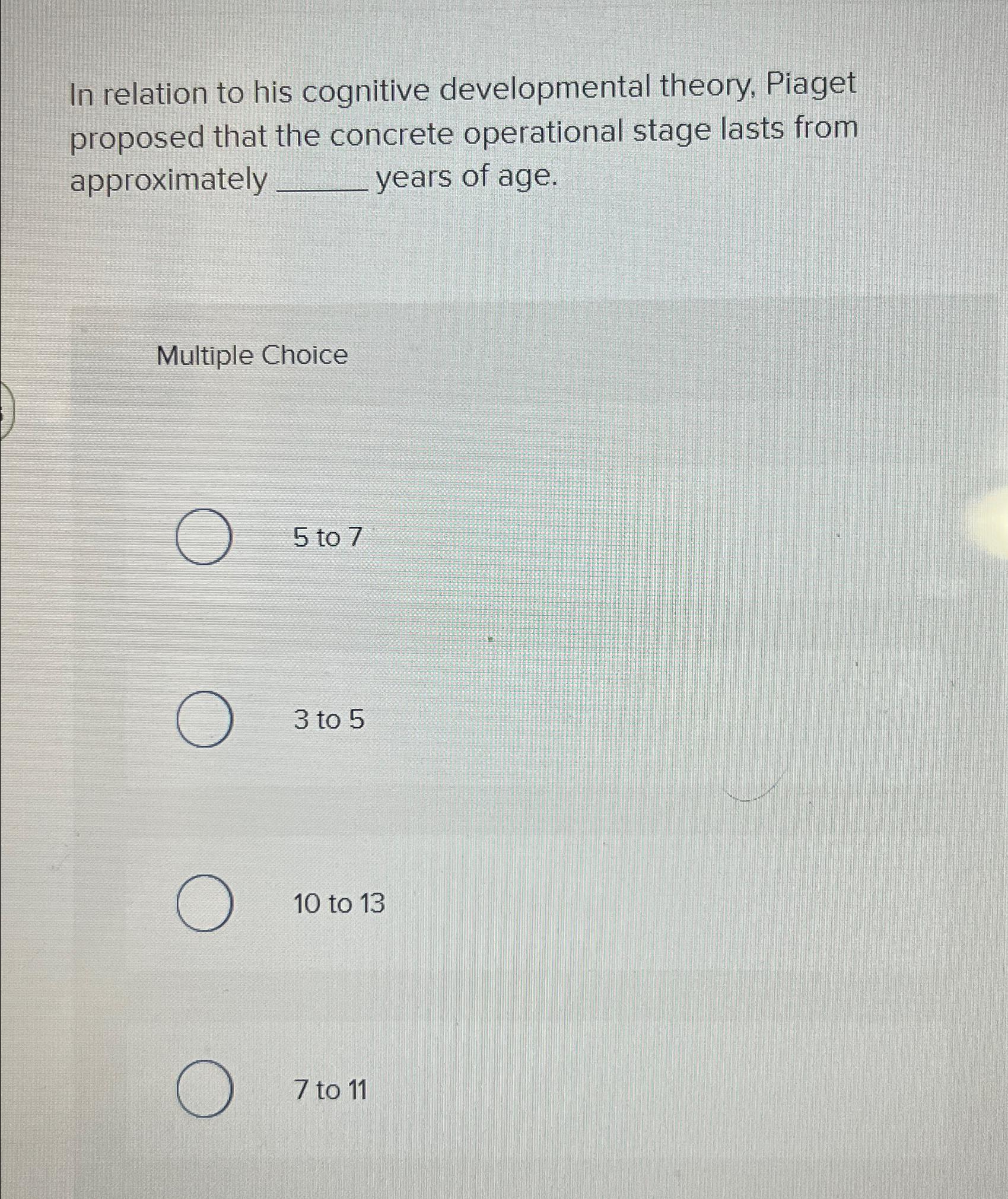 Solved In relation to his cognitive developmental theory Chegg