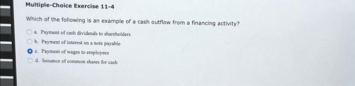 Solved Multiple-Choice Exercise 11-4 Which of the following | Chegg.com