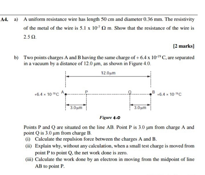 Solved A4. a) A uniform resistance wire has length 50 cm and | Chegg.com