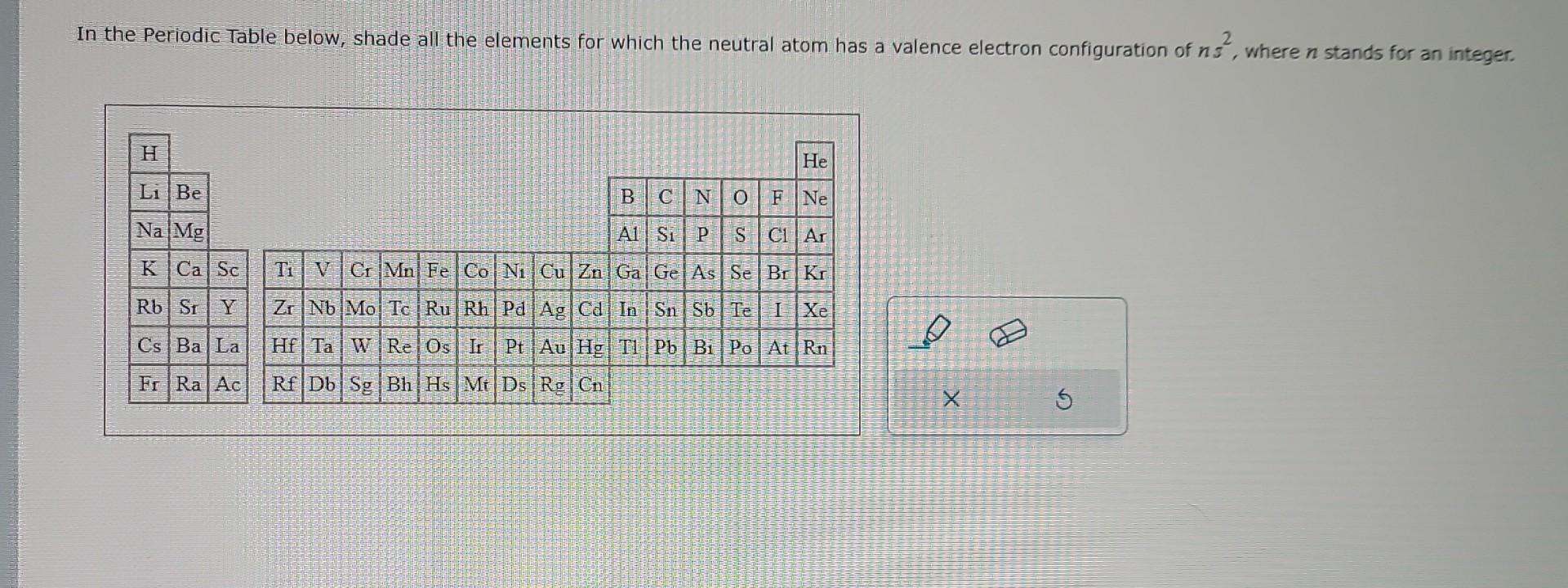 Solved In the Periodic Table below, shade all the elements | Chegg.com