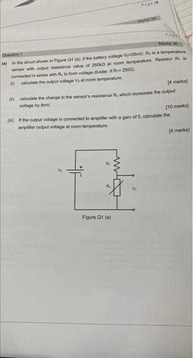 Solved (a) In the circuit shown in Figure Q1 (a). if tho | Chegg.com