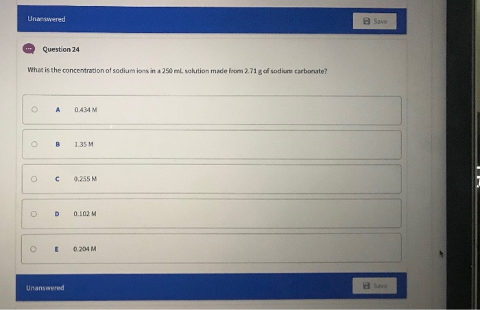 Solved Unanswered a Save Question 20 Consider the reaction | Chegg.com