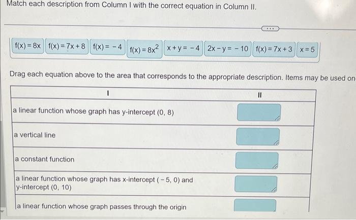 Solved Match each description from Column I with the correct | Chegg.com